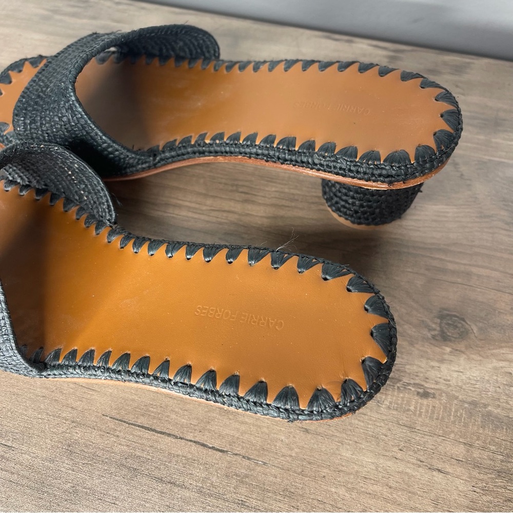 Women’s Carrie Forbes‎ vero curio Black Woven Slide Sandals size 39 - Picture 6 of 10